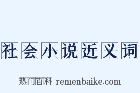 社会小说近义词是什么意思的图片